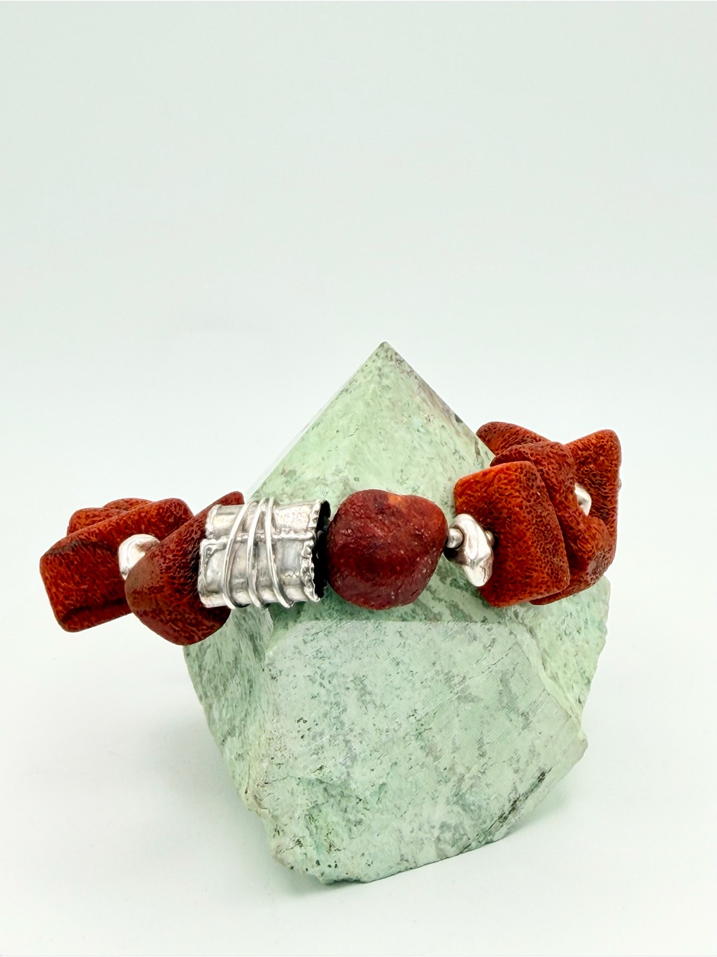 Silpada Rare Htf Chunky Sterling Silver Natural Sponge Coral Toggle Bracelet